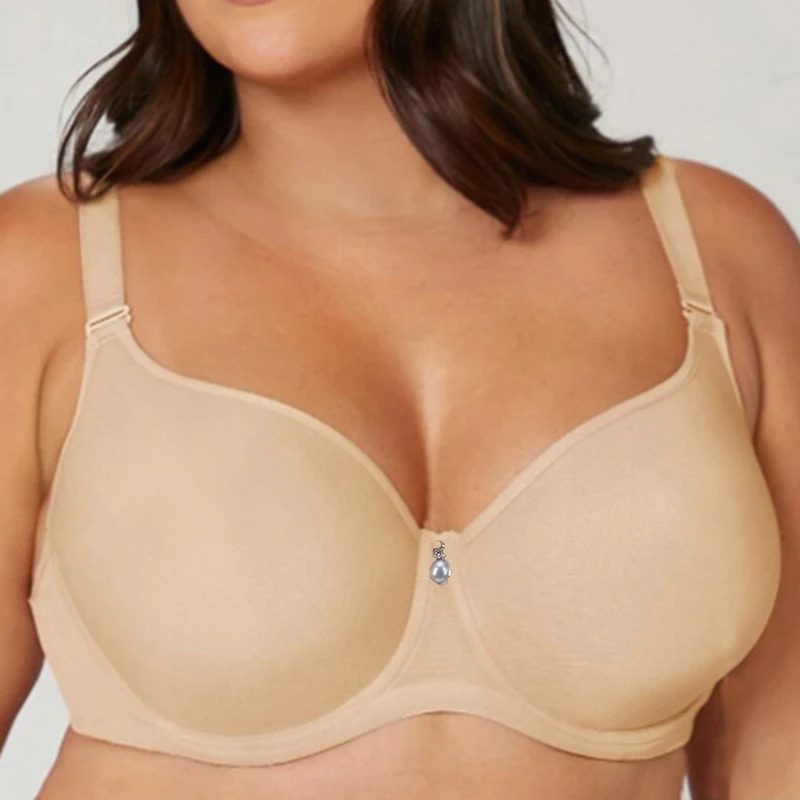 Underwire Bra Padded - Plus Size Women's Mesh Supportive Minimizer