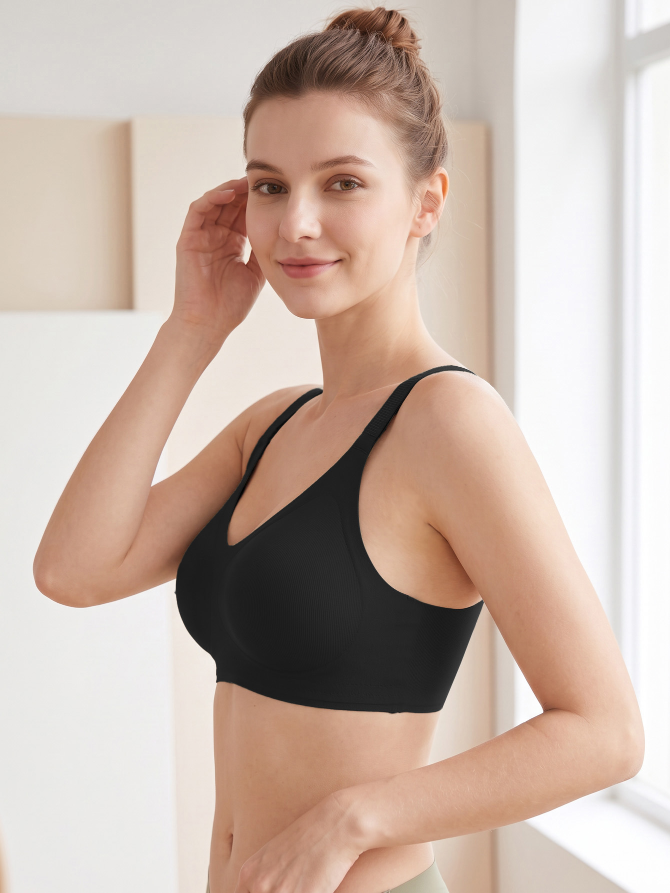 3PCS Set Women Seamless Knit W - Wirefree Bra Comfort ulasan dan harga
